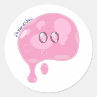 Sticker Rond La slime rose