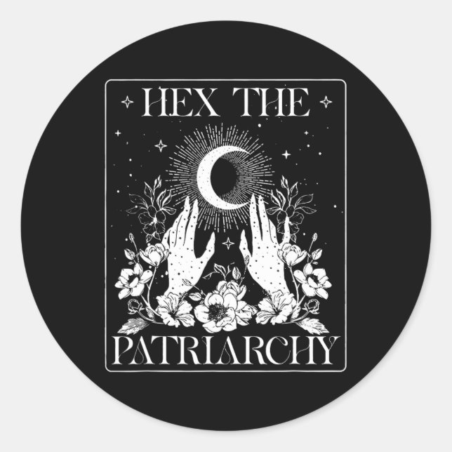 Sticker Rond La sorcière féministe d'Halloween du Patriarcat (Devant)