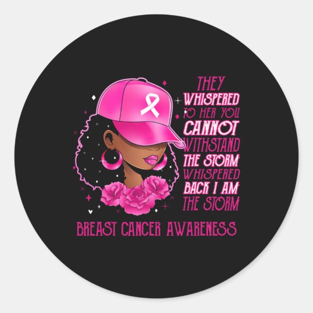 Sticker Rond La tempête Les femmes noires Le cancer du sein Sur (Devant)