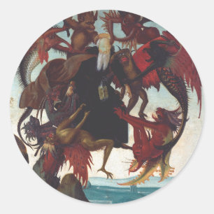 Sticker Rond La tentation de Saint Antoine par Michel-Ange