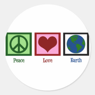 Sticker Rond La Terre d'amour pour la paix