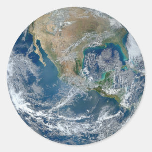 Sticker Rond La terre de marbre bleue Amérique du Nord Mexique