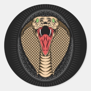 Sticker Rond La Tête de Cobra