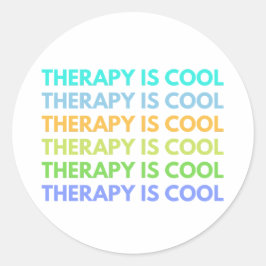 Sticker Rond La thérapie est Cool