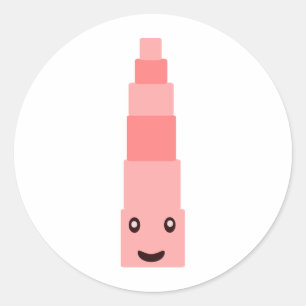 Sticker Rond La tour rose Montessori