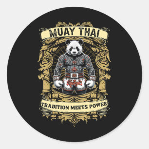 Sticker Rond La tradition rencontre la puissance - Kickboxing e