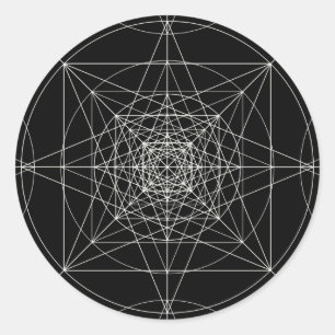 Sticker Rond La troisième géométrie sacrée dimensionnelle
