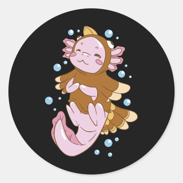 Sticker Rond La Turquie déguise le plaisir Axolotl (Devant)