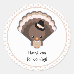 Sticker Rond La Turquie mignonne Merci