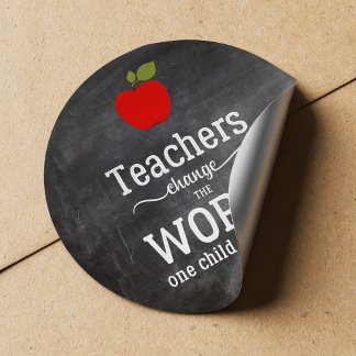 Sticker Rond La typographie de l'enseignant cite le tableau rou