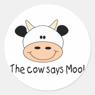 Sticker Rond La vache dit Moo