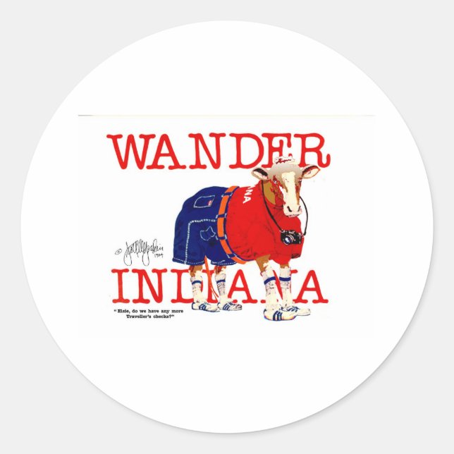 Sticker Rond La vache Wander Indiana (Devant)
