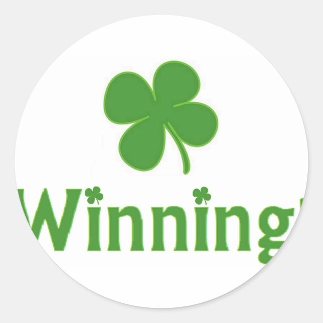 Sticker Rond La victoire de Charlie Sheen St. Patrick's Day (Devant)