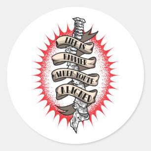 Sticker Rond La vie chiropraticienne est plus heureuse Quand vo