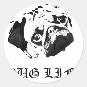 Sticker Rond La vie de carlin