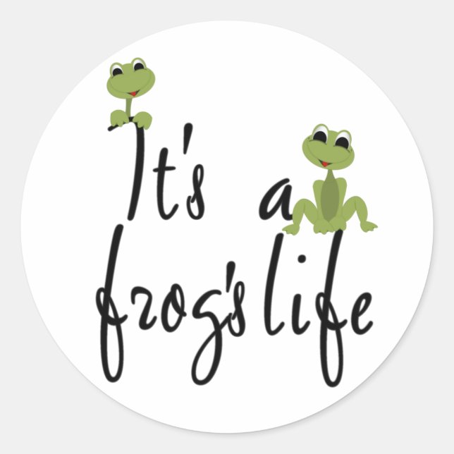 Sticker Rond La vie des grenouilles (Devant)