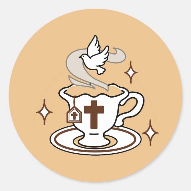 Sticker Rond La vie est douce avec Jésus - Christian Faith Tea  (Devant)