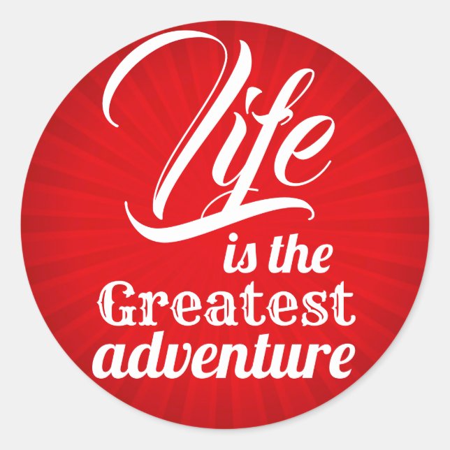 Sticker Rond La vie est la plus grande aventure (Devant)