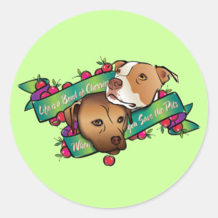 Sticker Rond La vie est un bol de cerises...