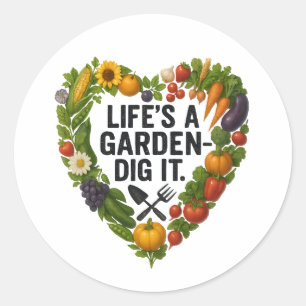 Sticker Rond La vie est un jardin
