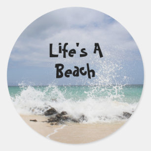 Sticker Rond La vie est une plage