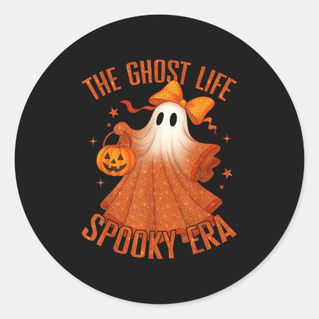 Sticker Rond La vie fantôme Soky Era Halloween Costume fantôme  (Devant)