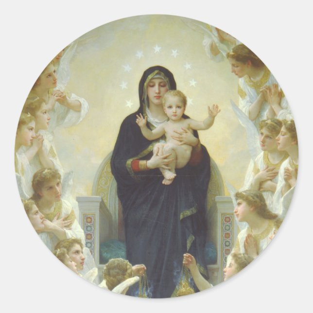 Sticker Rond La Vierge aux anges (Devant)