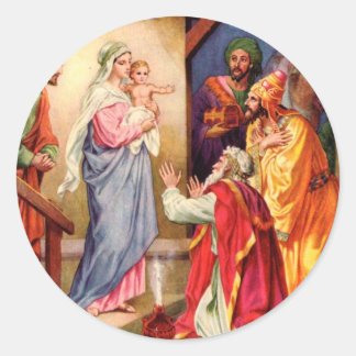 Sticker Rond La Visite des Mages