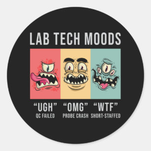 Sticker Rond Lab Tech Moods Laboratoire Science Technicien Cade