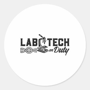 Sticker Rond Lab Tech On Duty Science