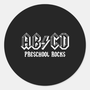 Sticker Rond L'Abcd Revient À L'École Préscolaire Rocks Fun Tea