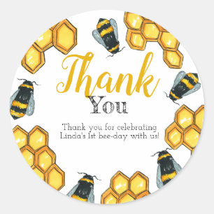 Sticker Rond L'abeille de miel gaffent l'abeille vous