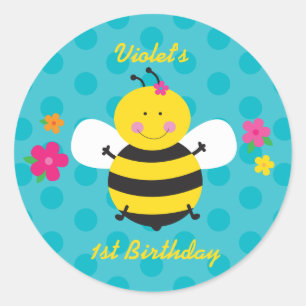 Sticker Rond L'abeille mignonne a personnalisé l'autocollant
