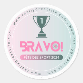 Sticker Rond Label Champion Gagnant pour la journée sportive