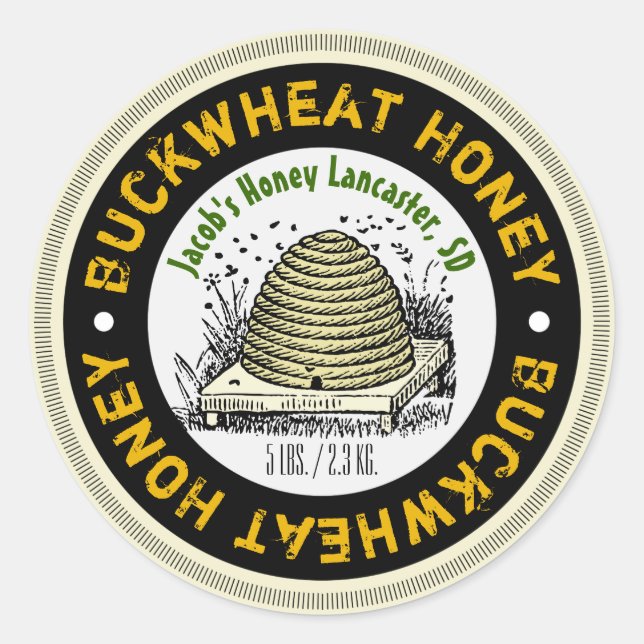 Sticker Rond Label de jar honey honey (Devant)