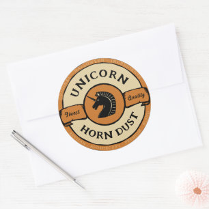 Sticker Rond lable unicorne halloween
