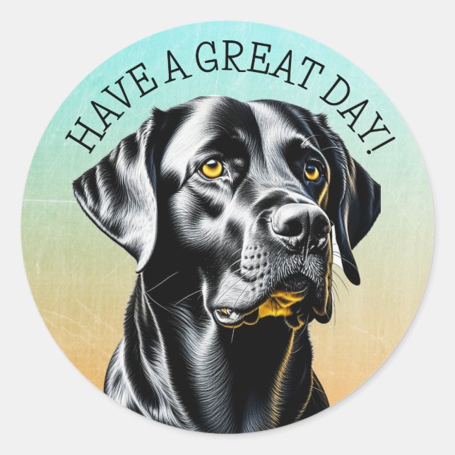 Sticker Rond Laboratoire noir | Bonne journée (Devant)
