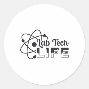 Sticker Rond Laboratoire Technique Vie Laboratoire Science Tech