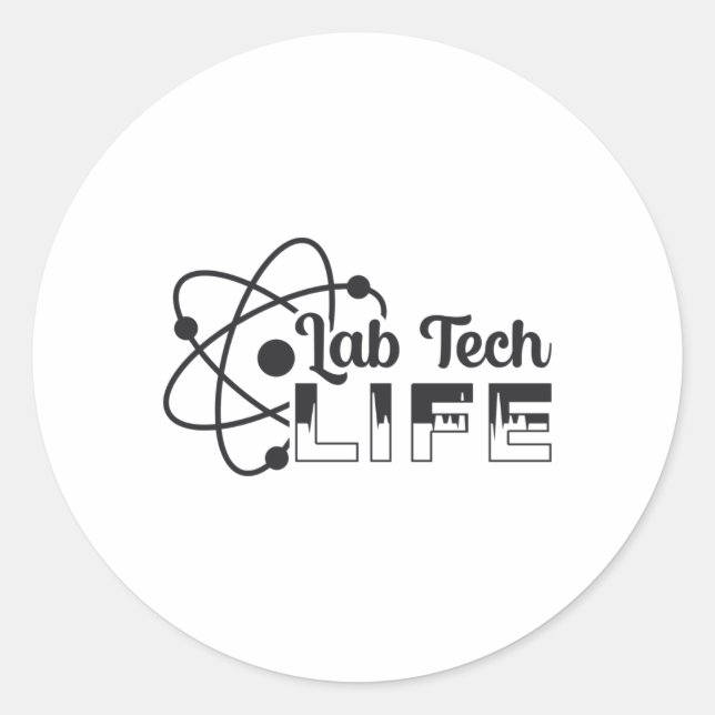 Sticker Rond Laboratoire Technique Vie Laboratoire Science Tech (Devant)