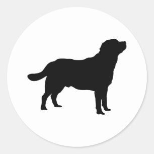 Sticker Rond Labrador Black Standing Lab Silhouette
