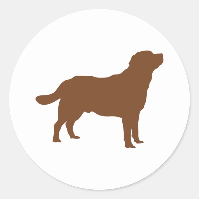 Sticker Rond Labrador Brown Standing Lab Silhouette (Devant)