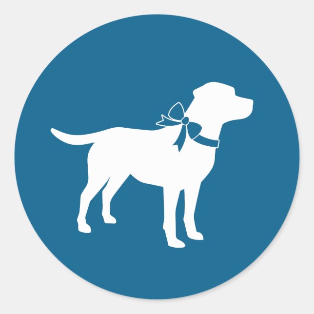 Sticker Rond Labrador Chien Baby shower Blue Boy Lab (Devant)