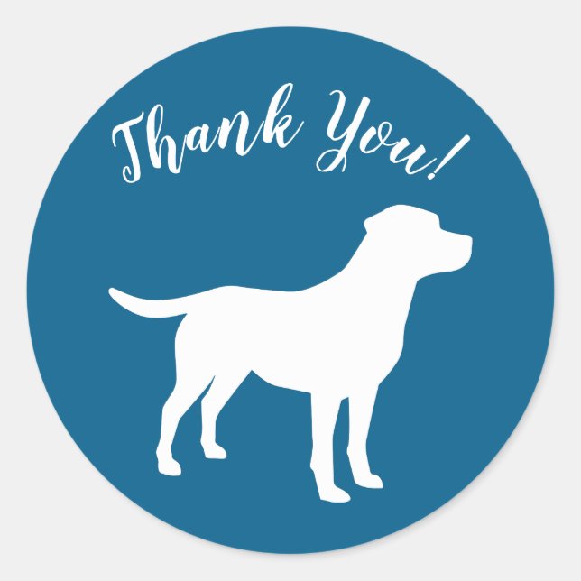 Sticker Rond Labrador Chien Baby shower Blue Boy Lab (Devant)