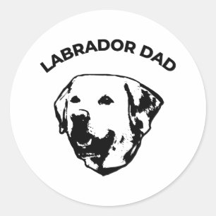 Sticker Rond Labrador Papa