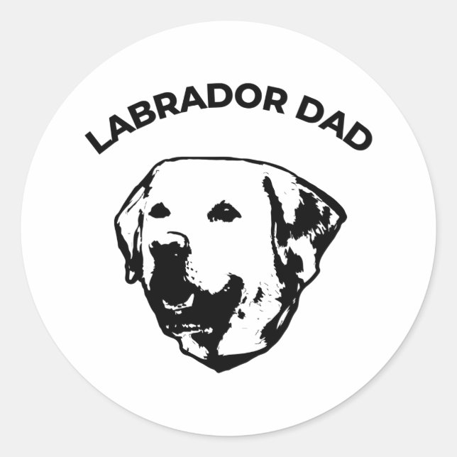 Sticker Rond Labrador Papa (Devant)
