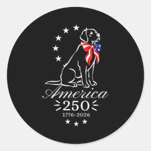 Sticker Rond labrador retriever 250e anniversaire d'amérique 25