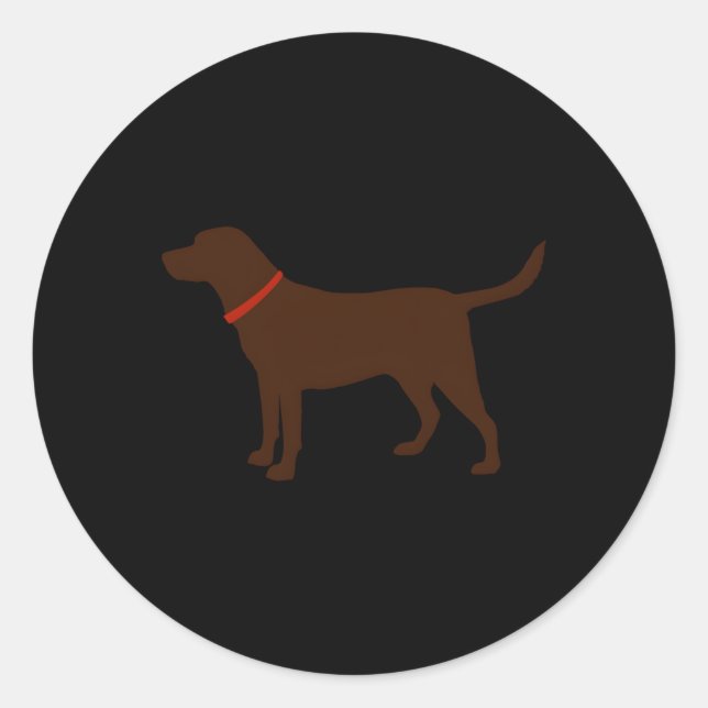 Sticker Rond Labrador Retriever Chocolat Lab (Devant)