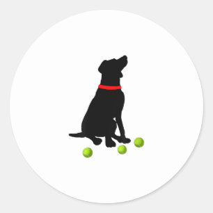 Sticker Rond labrador retriever dog wityellow