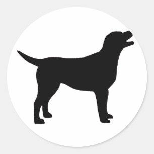 Sticker Rond Labrador Retriever (noir)