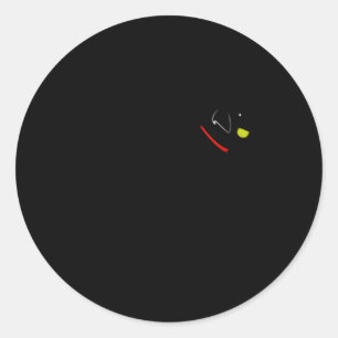 Sticker Rond Labrador Retriever Récupérer Black Lab Play Ball